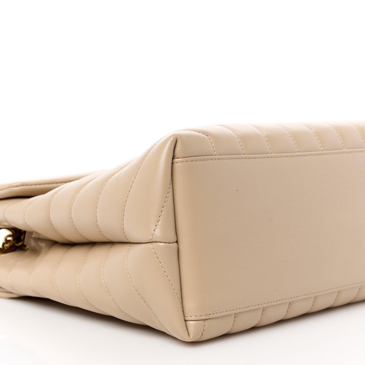 Calfskin Y Quilted Monogram Medium Loulou Chain Satchel Dark Beige