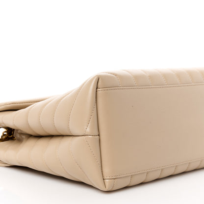Saint Laurent Calfskin Y Quilted Monogram Medium Loulou Chain Satchel Dark Beige 10 of 11