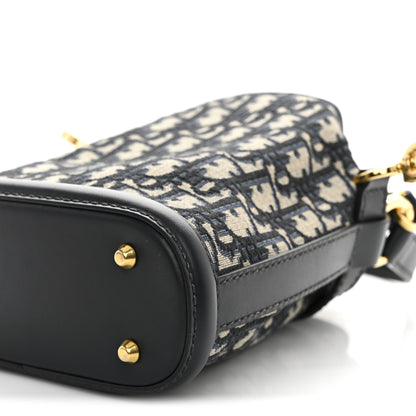 Christian Dior Oblique Calfskin Small C'est Dior Bucket Bag Blue 9 of 9
