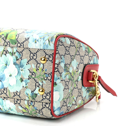 Gucci GG Supreme Monogram Blooms Small Boston Beige Blue Navy Hibiscus Red 9 of 9