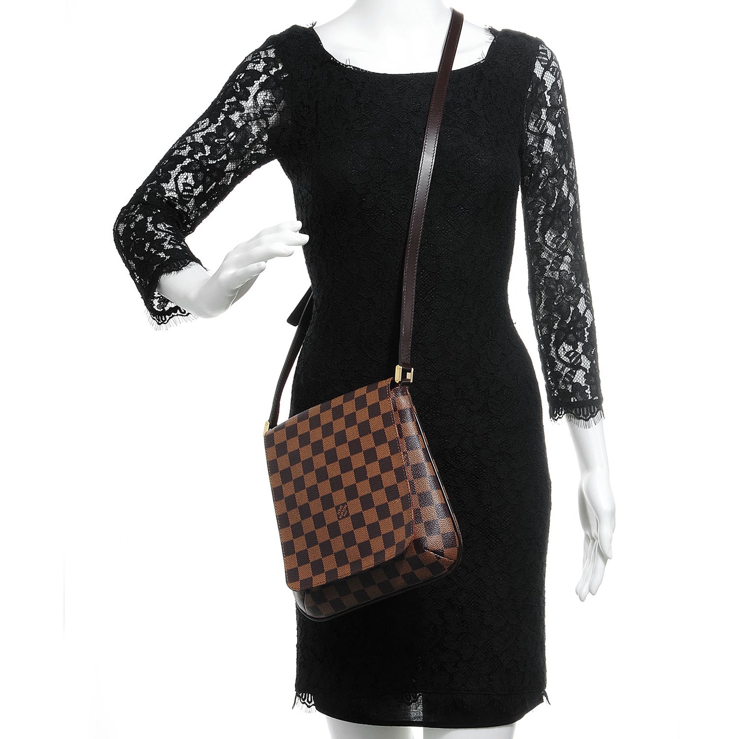 Damier Ebene Musette Salsa Long Strap