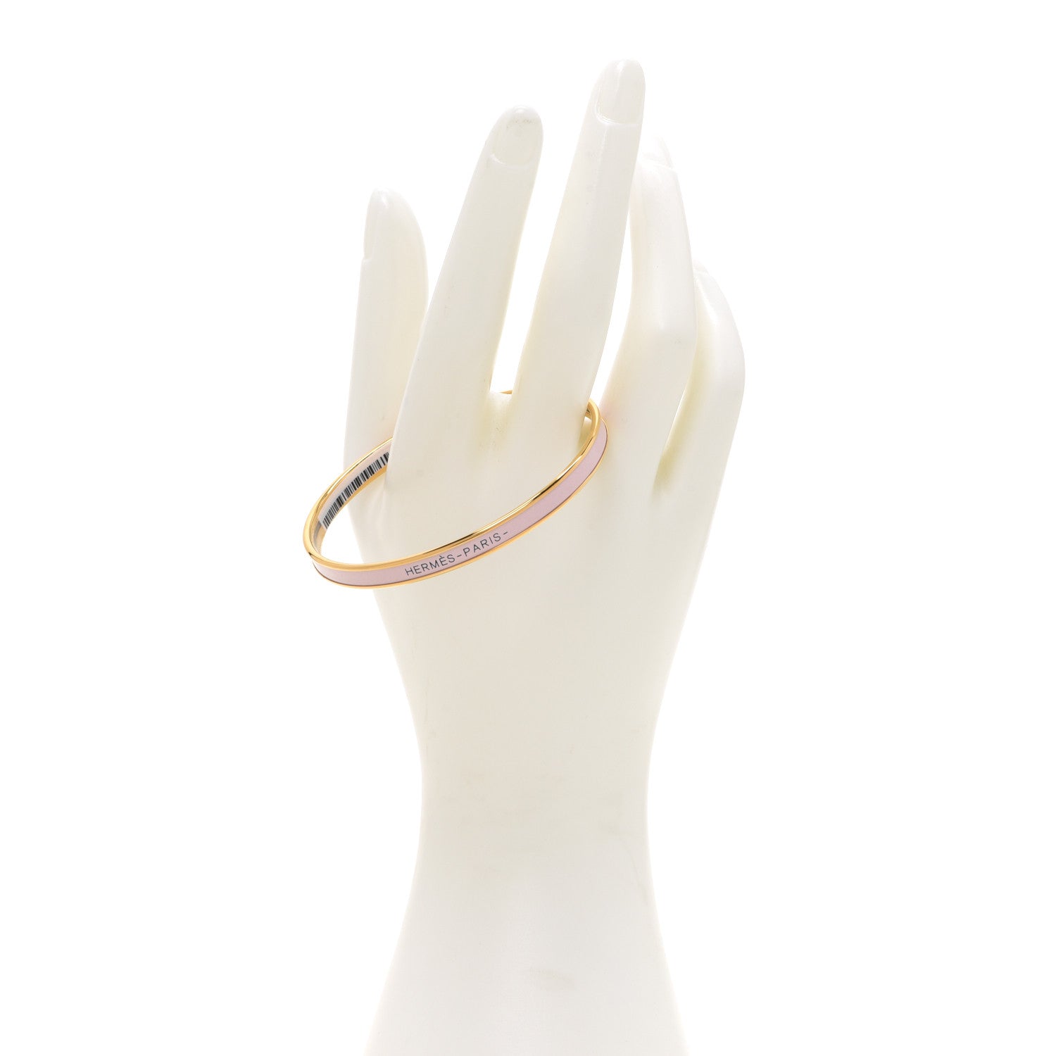 Hermes Enamel Printed Extra Narrow Bracelet 70 Rose 2 of 6