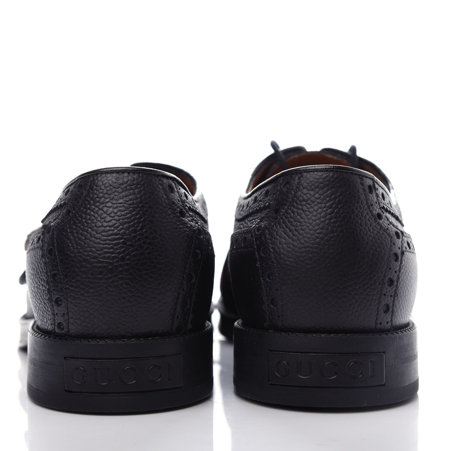 Gucci Calfskin Web Mens Queercore Brogue Derby Loafers 9 Black 7 of 12