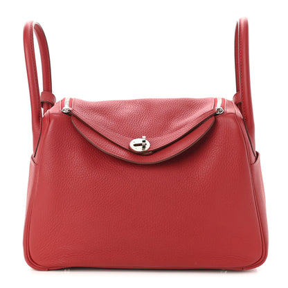 Hermes Taurillon Clemence Lindy 30 Rouge Casaque 2 of 19