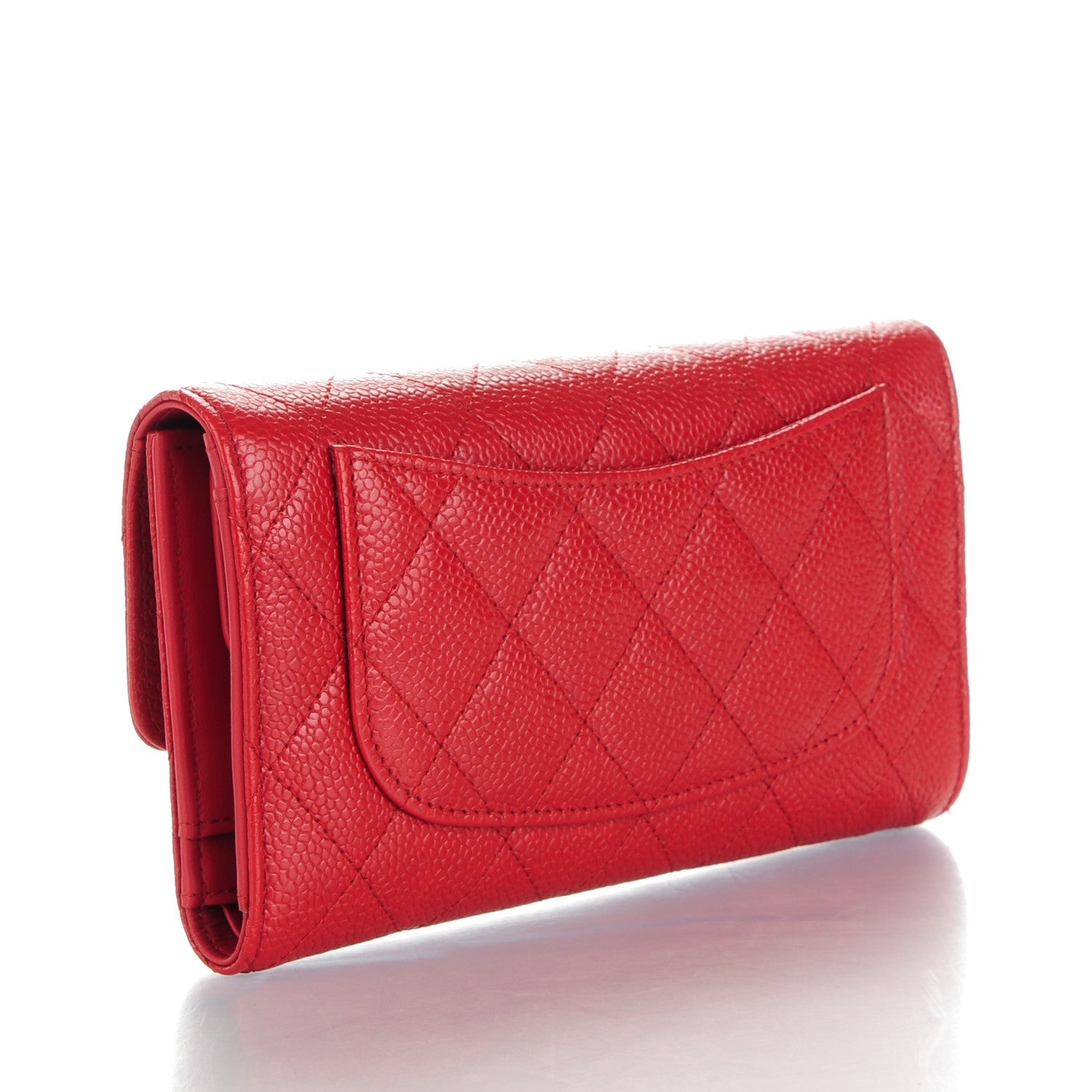 Chanel Caviar Quilted Large Flap Wallet Red 3 of 8