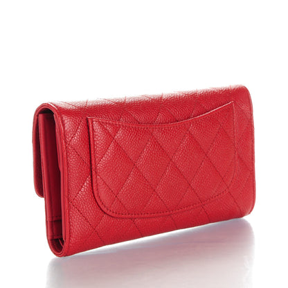 Chanel Caviar Quilted Large Flap Wallet Red 3 of 8