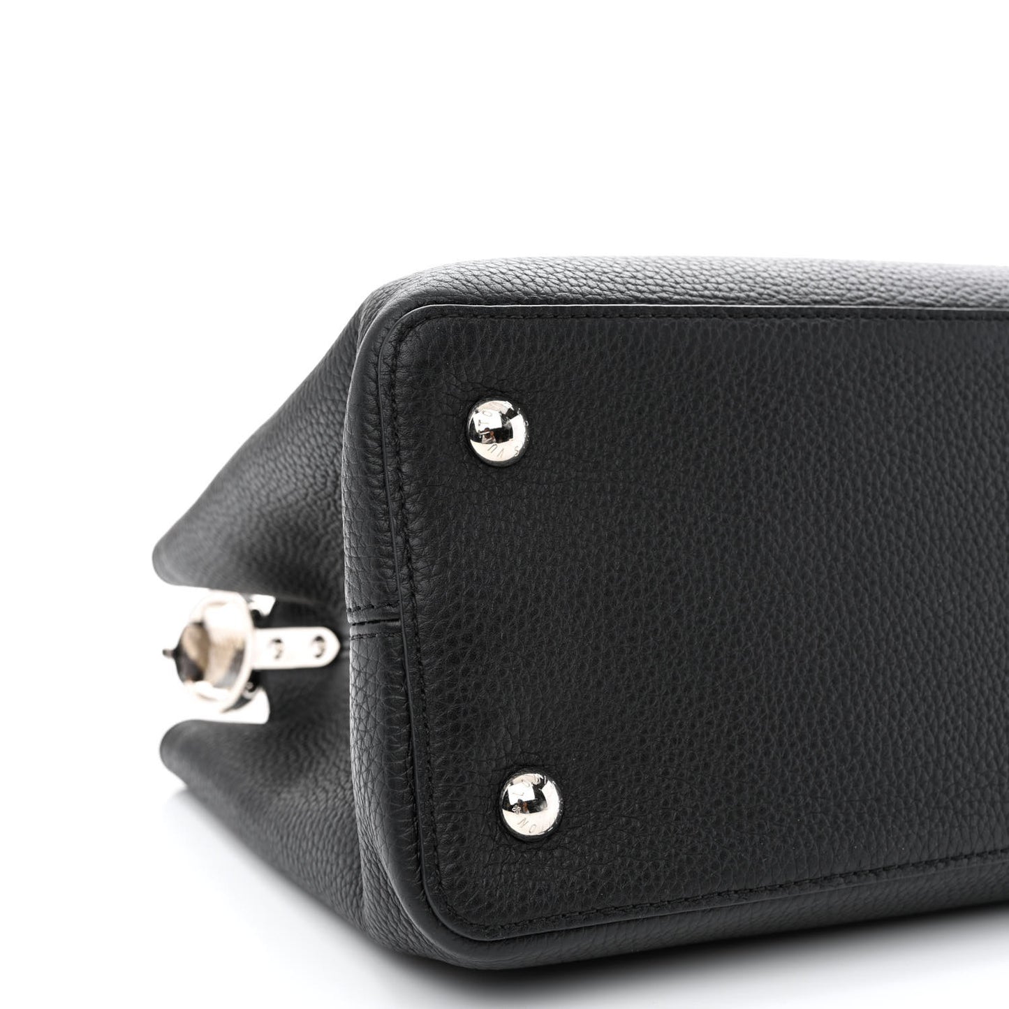 Taurillon Snakeskin Capucines MM Black