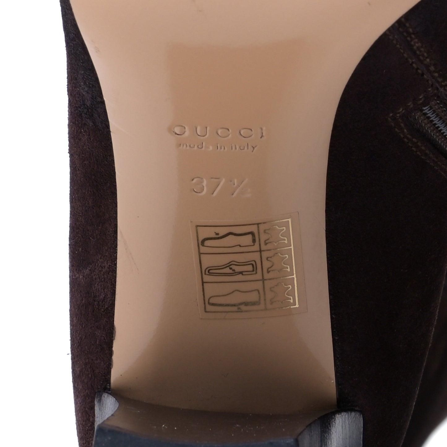 Suede Horsebit Knee High Boots 37.5 Brown