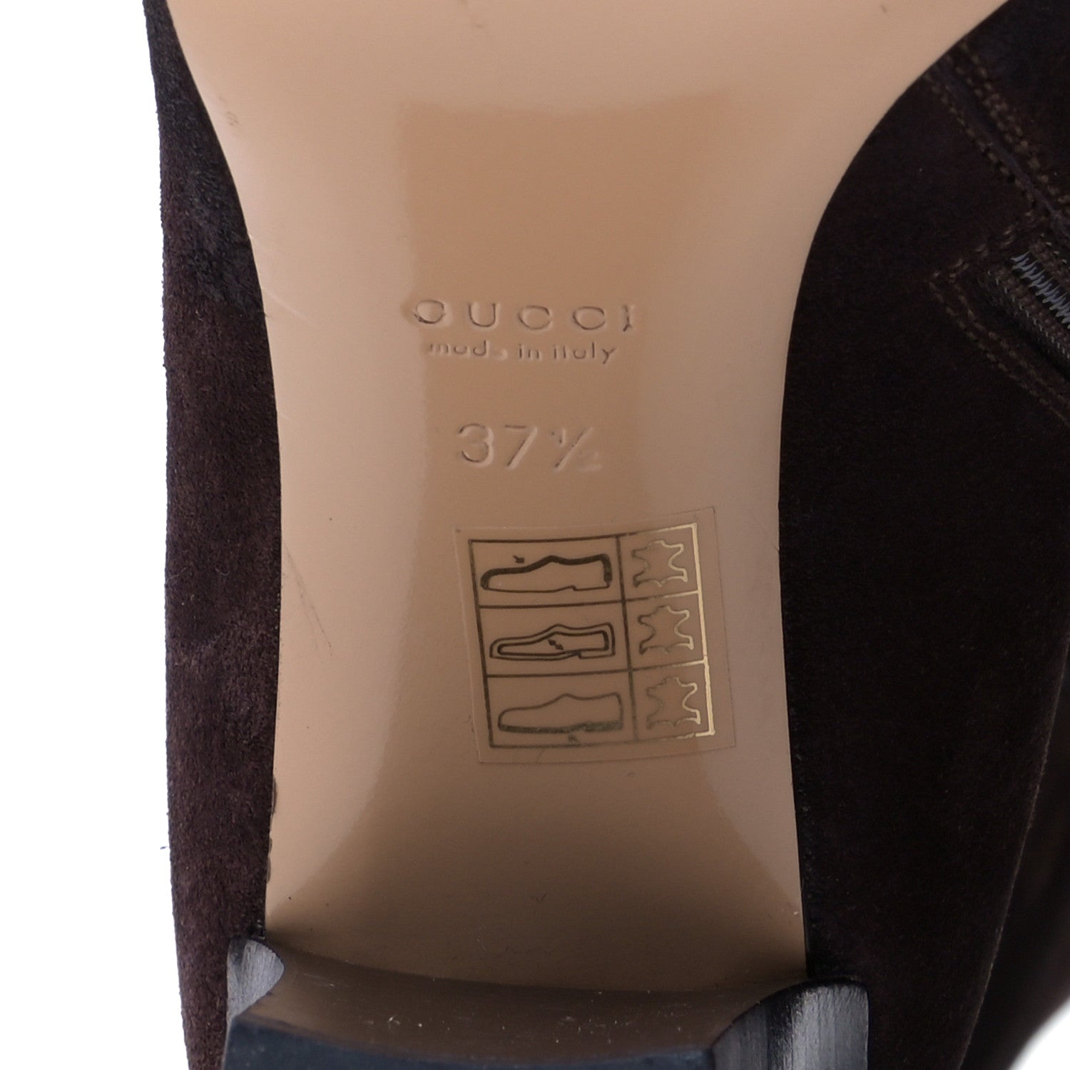 Gucci Suede Horsebit Knee High Boots 37.5 Brown 7 of 8