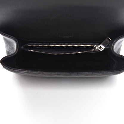 Saint Laurent Sheepskin Matelasse Chevron Monogram Medium College Bag Black 5 of 13