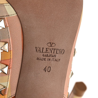 Valentino Garavani Nappa Native Couture 1975 Rockstud Ankle Strap 100mm Pumps 40 Mandarin Sorbet 6 of 8