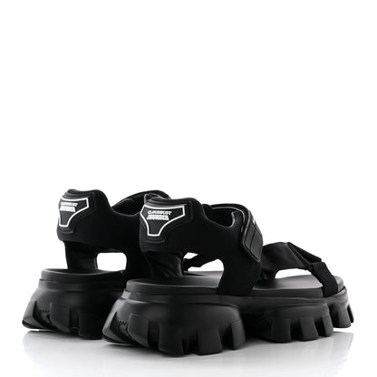 Prada Rubber Nylon Velcro Mens Cloudbust Thunder Sandals 8.5 Black 4 of 21