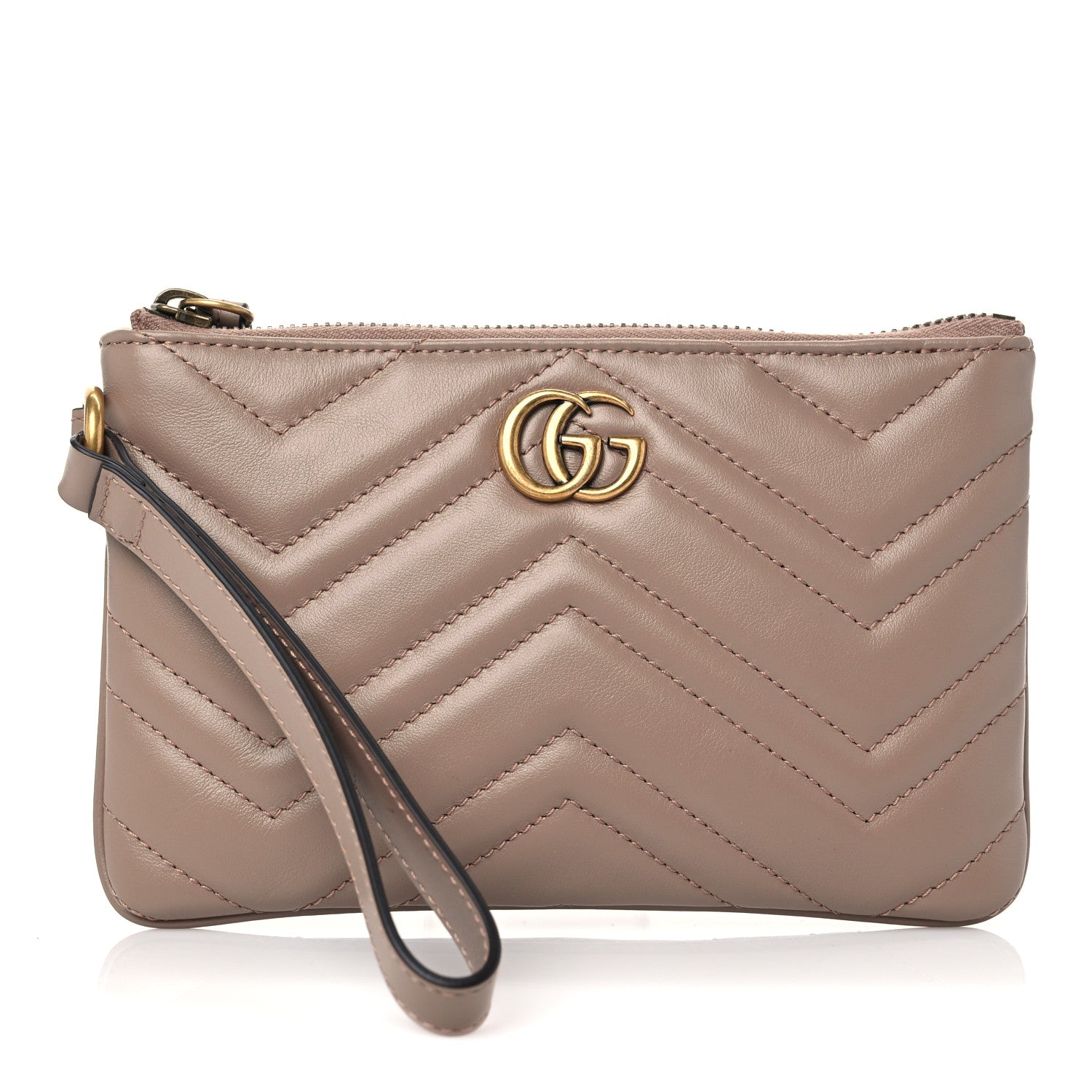 Gucci Calfskin Matelasse GG Marmont Wrist Wallet Porcelain Rose 1 of 6