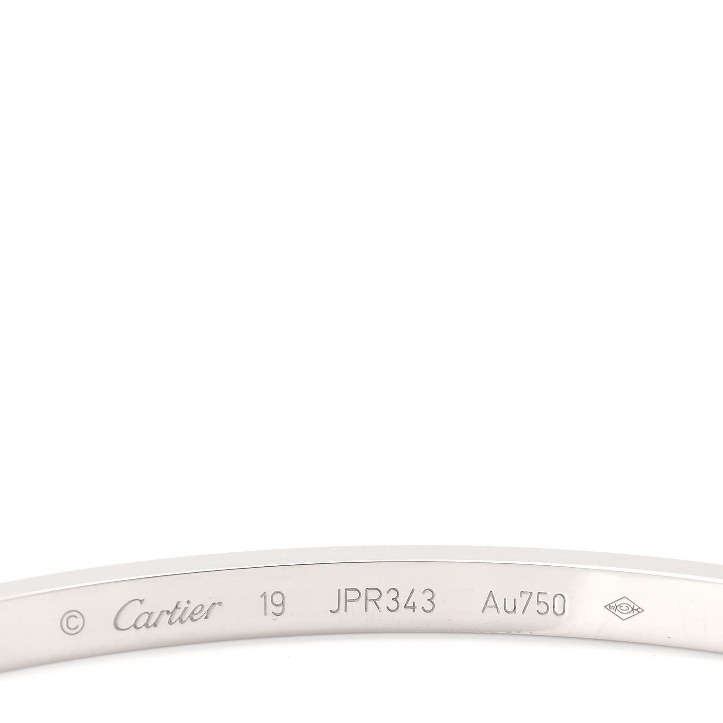 18K White Gold Small LOVE Bracelet 19