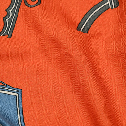 Hermes Cashmere Silk Ex-Libris Giant Triangle Scarf 5 of 5