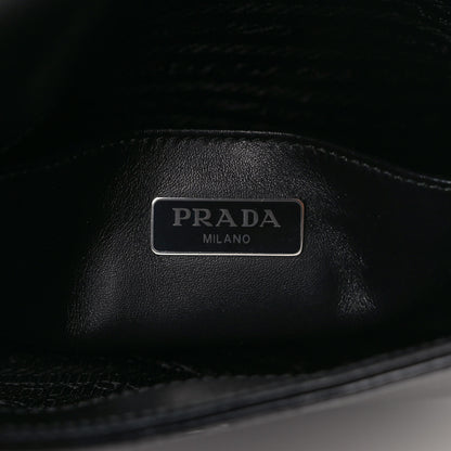 Prada Spazzolato Cleo Flap Adjustable Strap Shoulder Bag Black 6 of 8