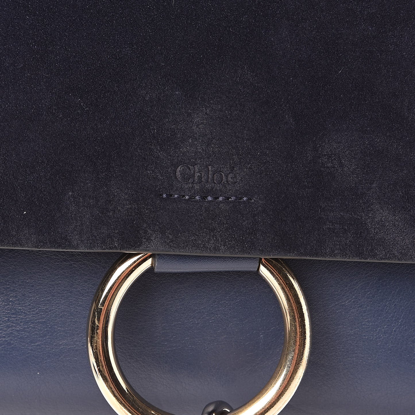 Suede Calfskin Small Faye Shoulder Bag Denim Blue