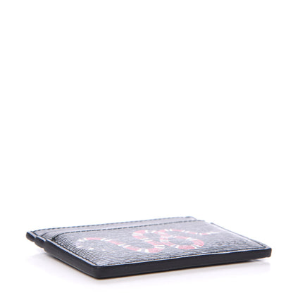 Gucci Calfskin Kingsnake Card Holder Black 4 of 9