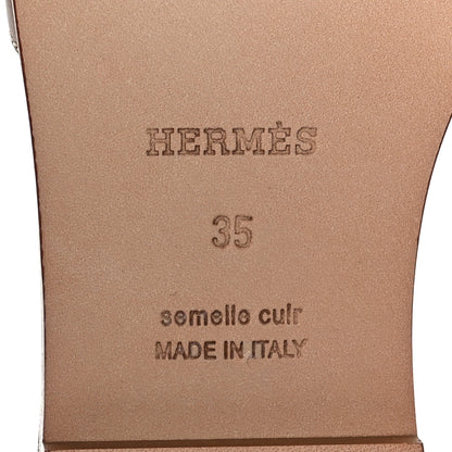 Hermes Box Calfskin Oran Sandals 35 Gold 8 of 9