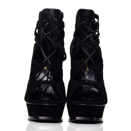 Saint Laurent Kid Scamosciato Tribute 105 Platform Sandals 37 Black 2 of 8