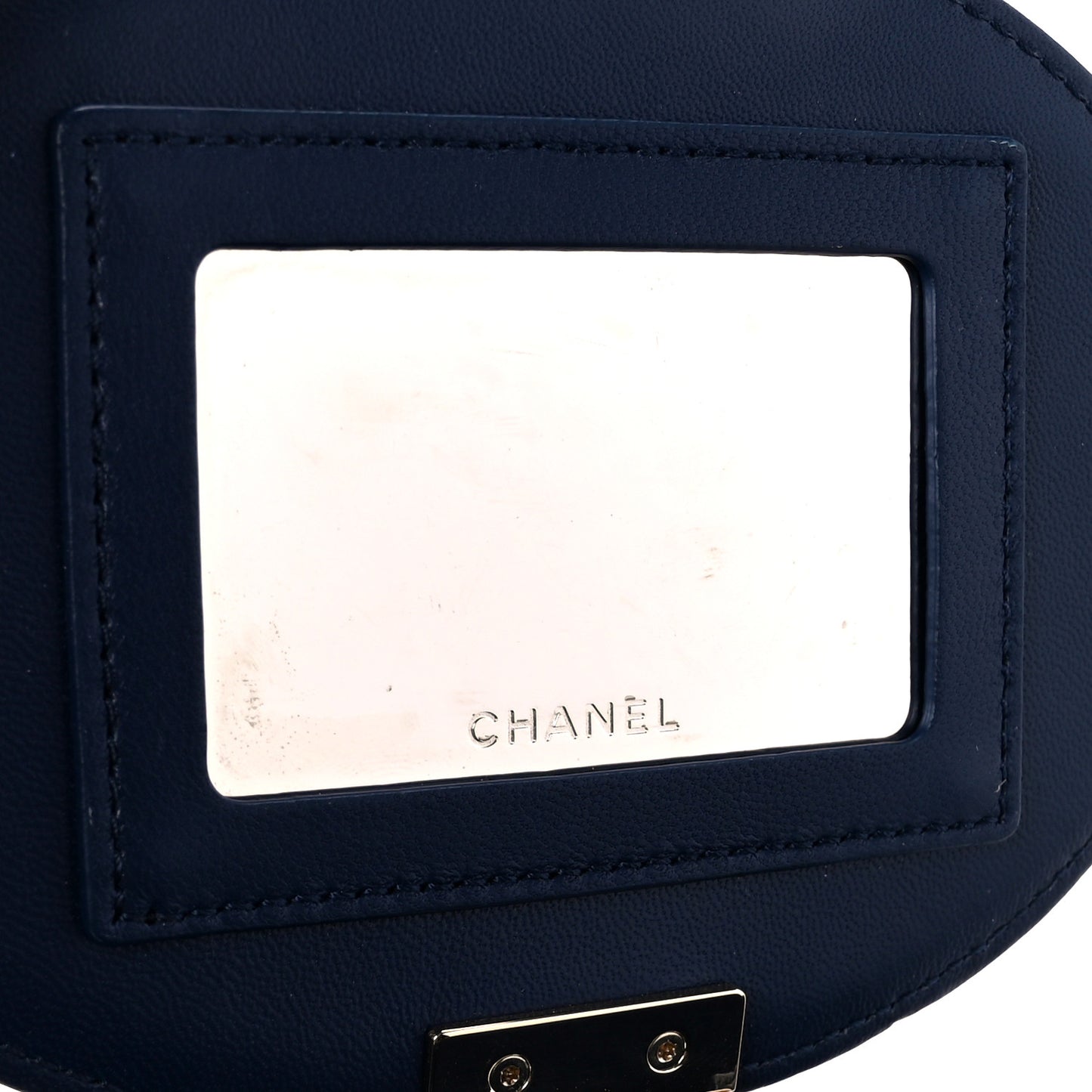 Lambskin Resin Elegant Chain Vanity Case Blue