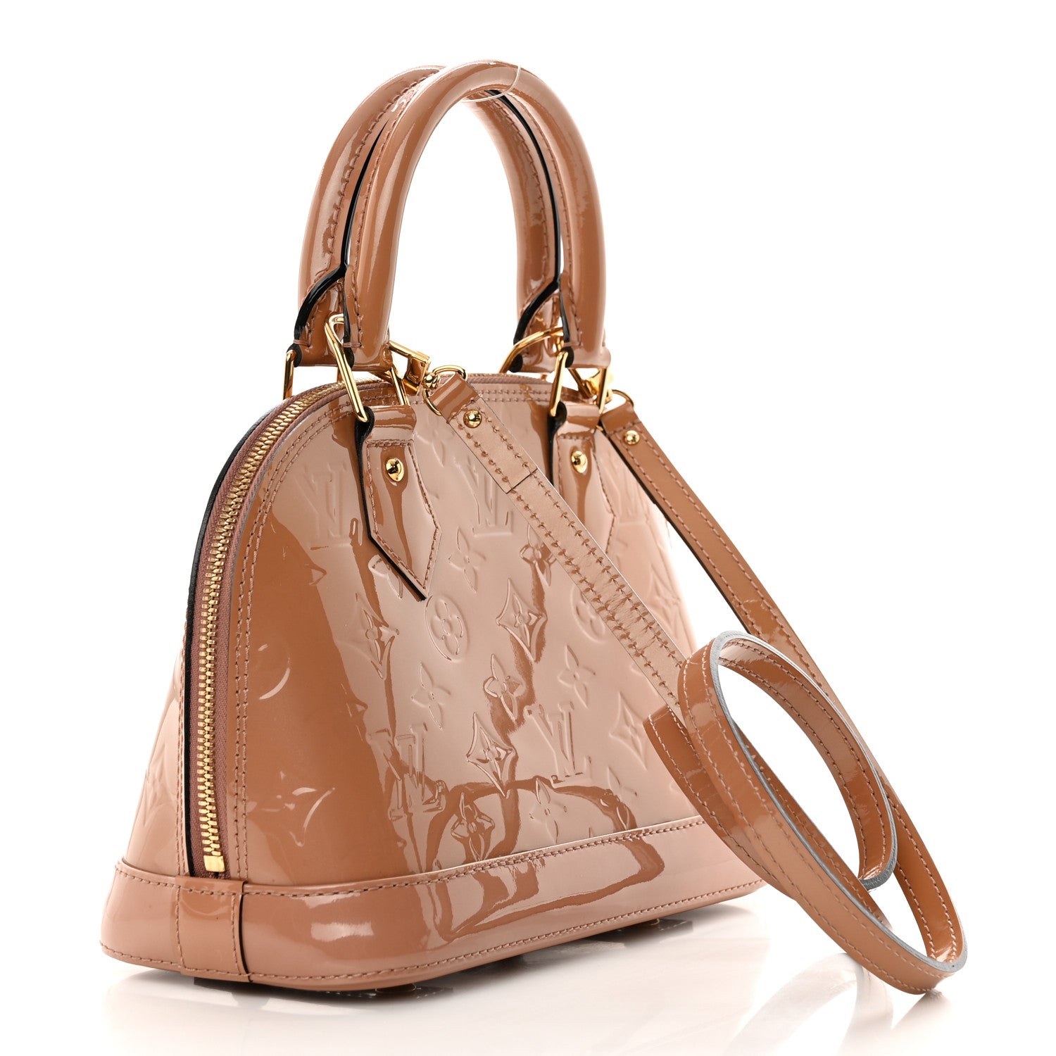 Louis Vuitton Vernis Alma BB Rose Velours 3 of 11