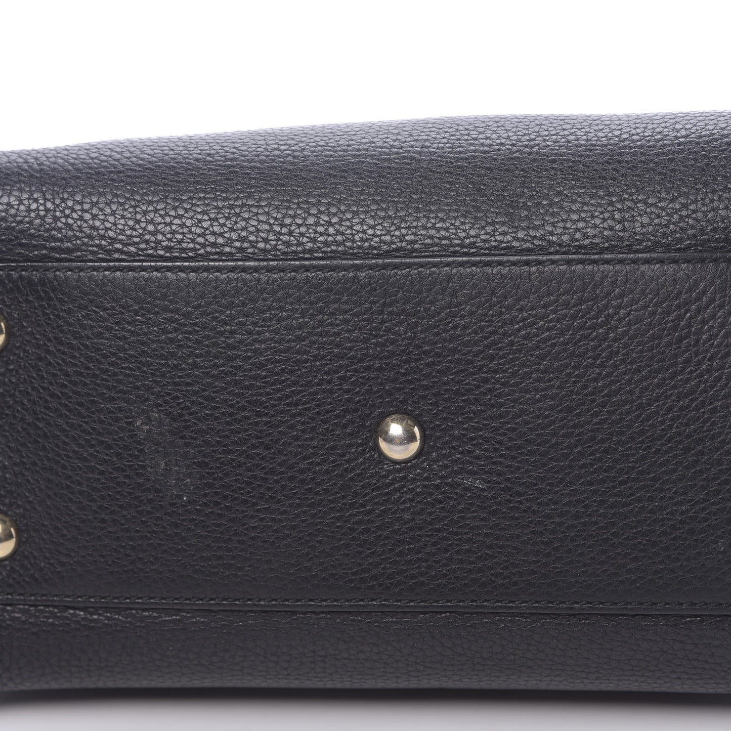 Pebbled Calfskin Small Soho Top Handle Bag Black