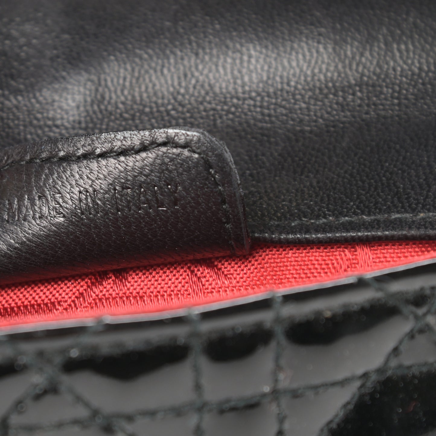 Patent Cannage Mini Crossbody Pouch Black