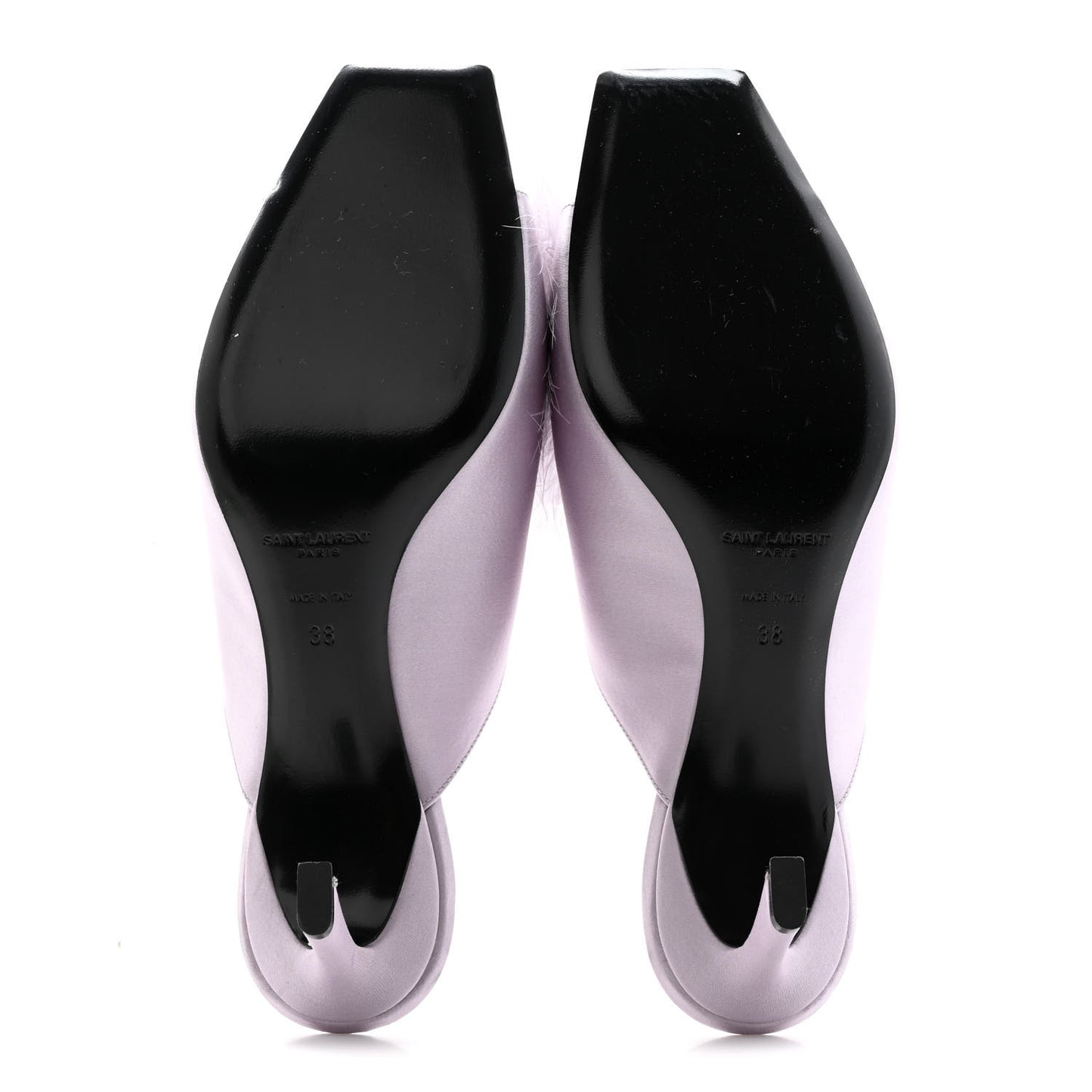 Satin Feather Mae Mule Sandals 38 Soft Lila