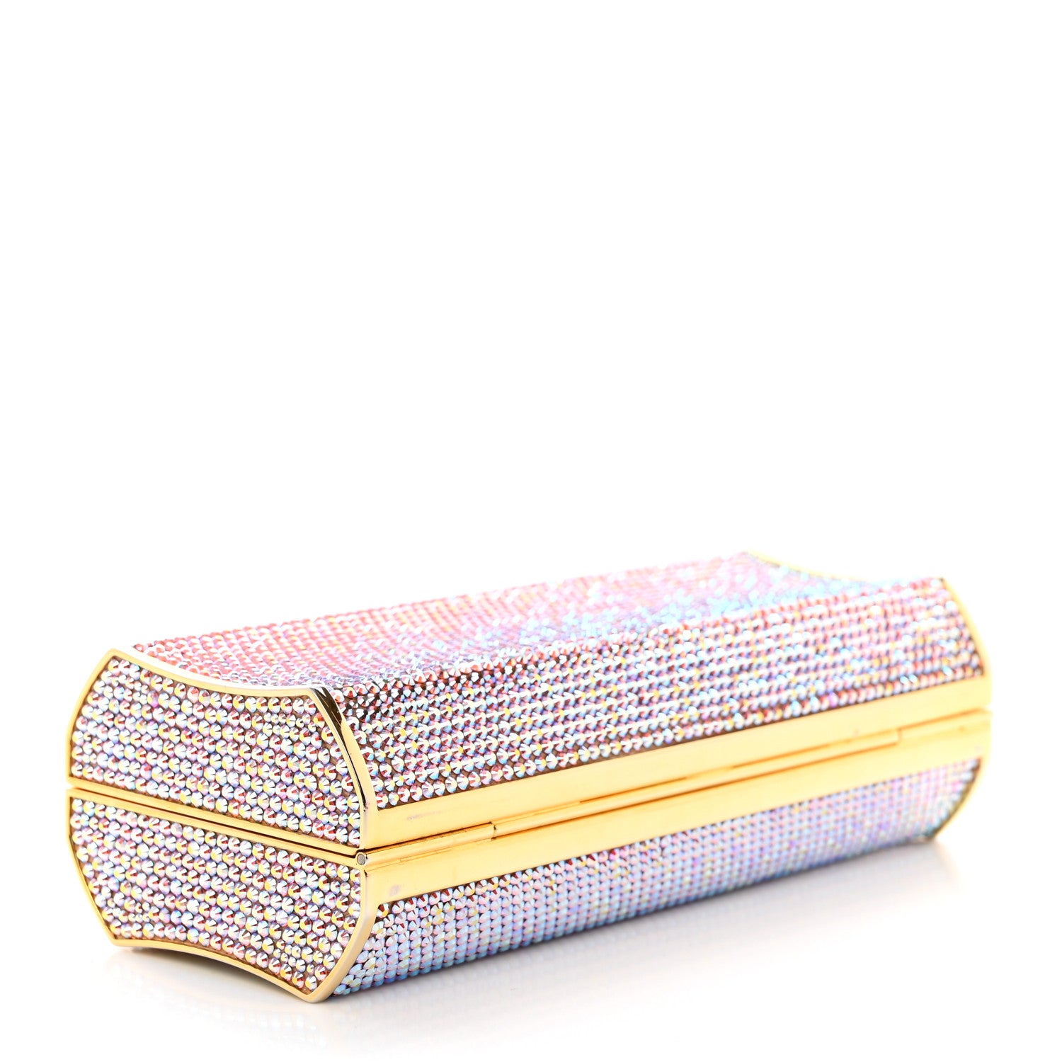 Judith Leiber Swarovski Crystal Minaudiere Clutch Gold 4 of 8