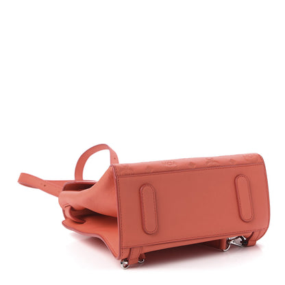 MCM Calfskin Essential Monogram Small Backpack Hot Coral 3 of 9
