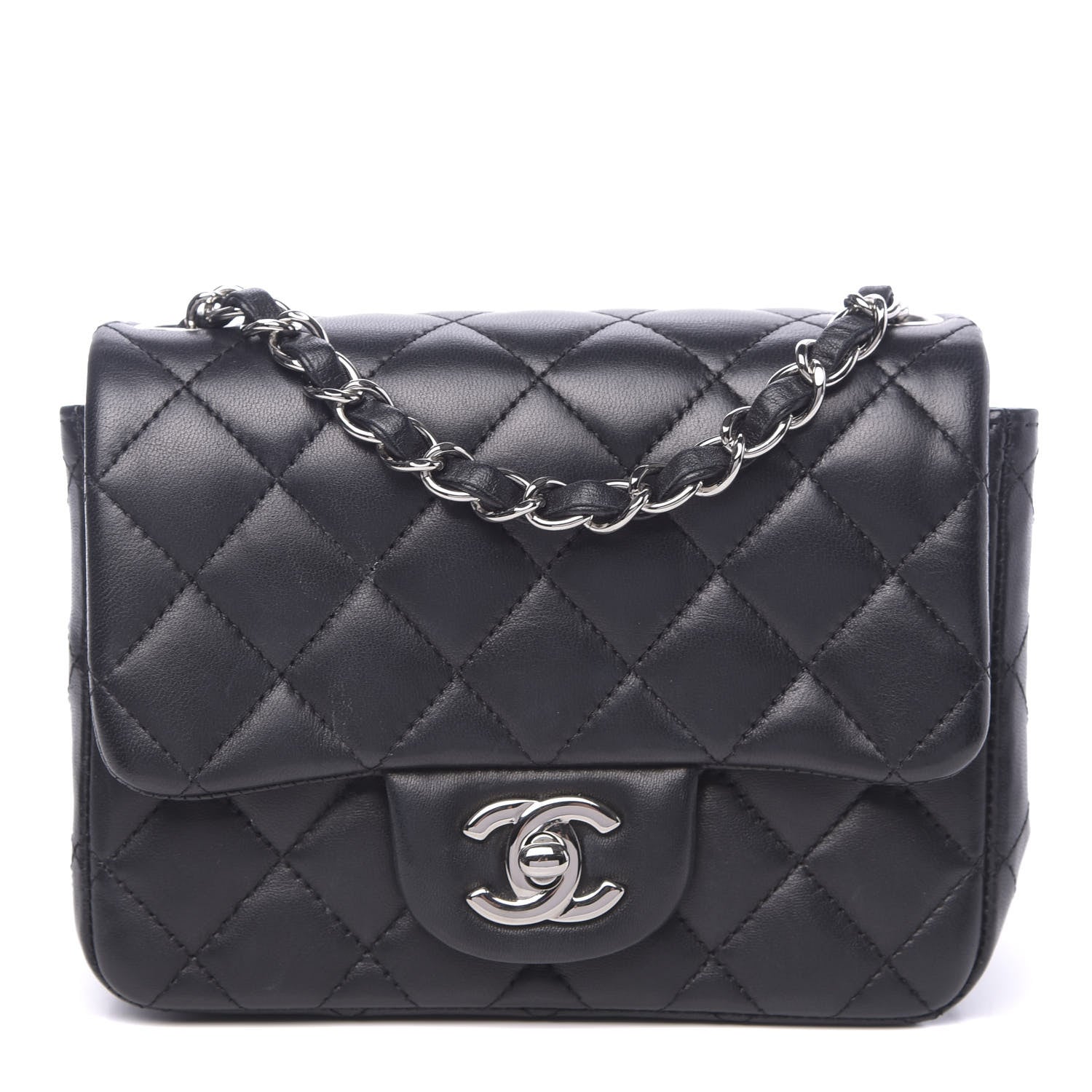 Chanel Lambskin Quilted Mini Square Flap Black 1 of 11