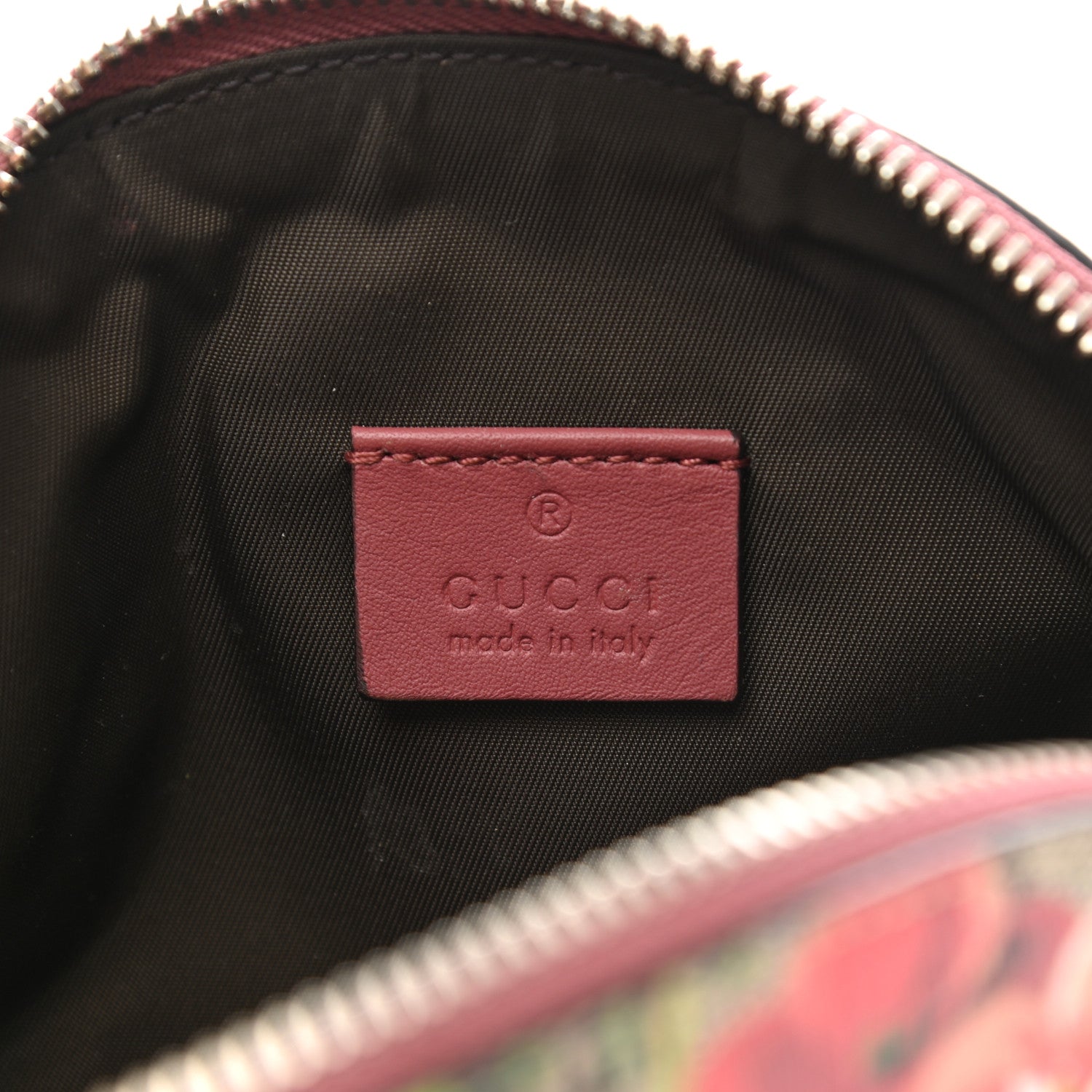 Gucci GG Supreme Monogram Blooms Small Pouch Cosmetic Case Beige Multicolor Dry Rose 6 of 7