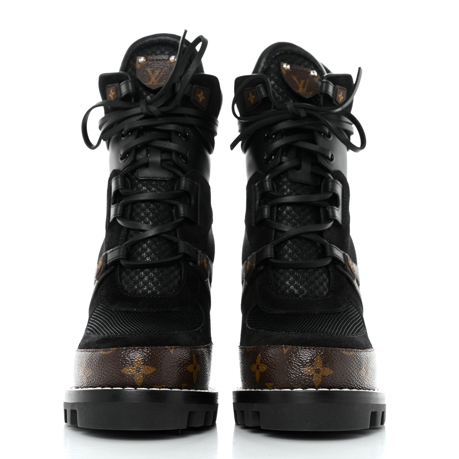 Louis Vuitton Suede Calfskin Monogram Star Trail Ankle Boots 39 Black 2 of 7