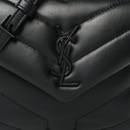 Saint Laurent Calfskin Y Quilted Monogram Monochrome Toy Loulou Crossbody Bag Black 9 of 11