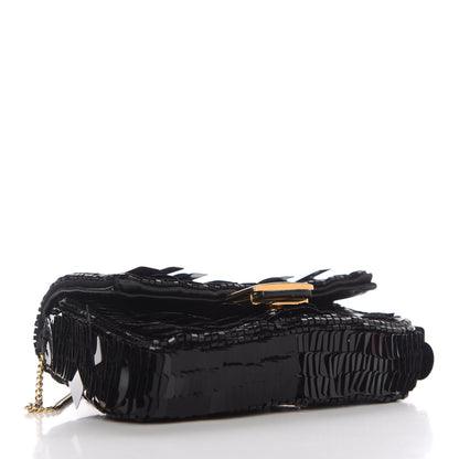 Fendi Sequin Paillettes Shiny Nappa Sex and the City Nano Baguette Belt Charm Black 4 of 10