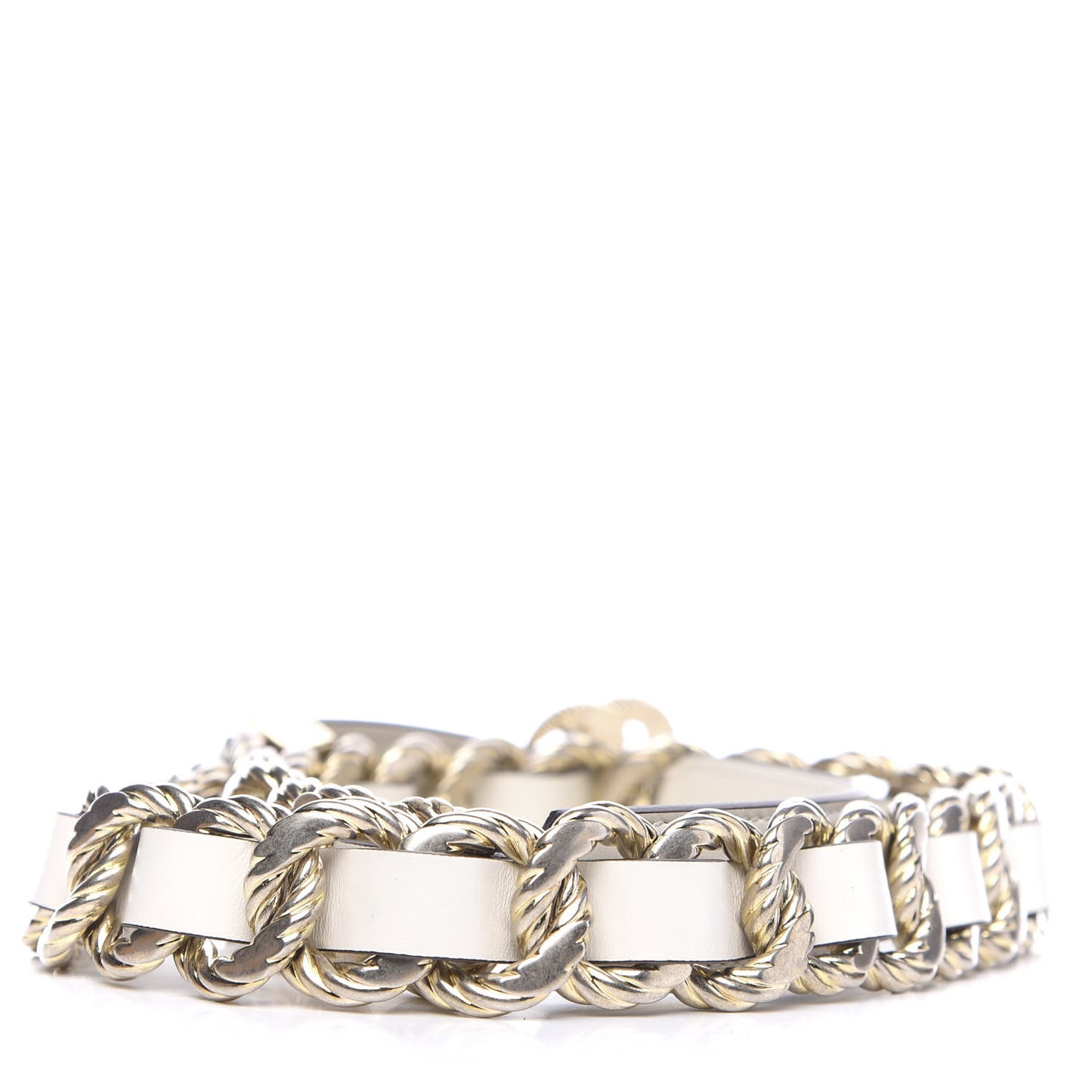 Calfskin Torchon Double G Chain 25mm Belt 80 32 Mystic White