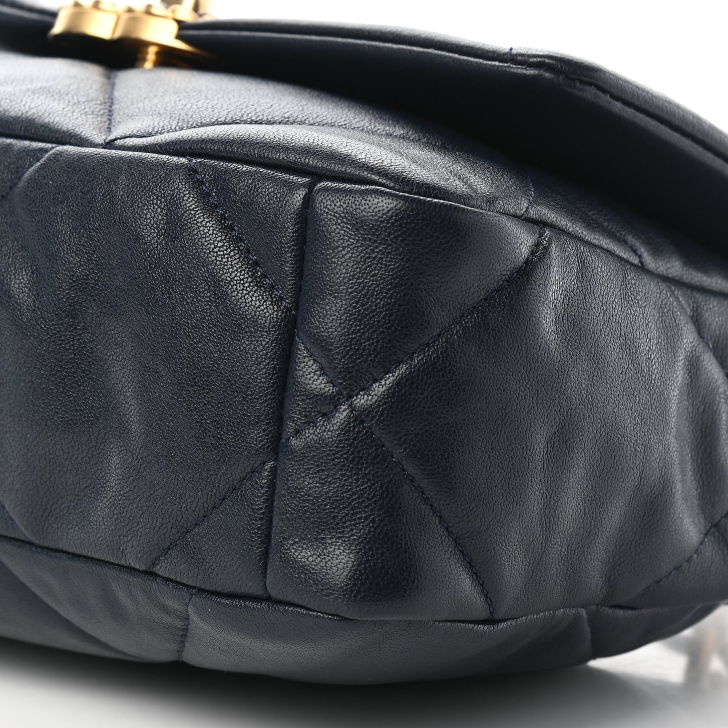 Goatskin Quilted Medium Chanel 19 Flap Navy Blue