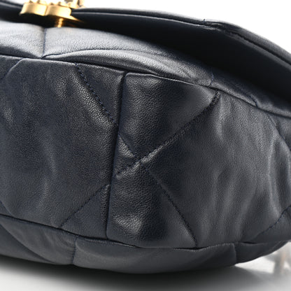 Chanel Goatskin Quilted Medium Chanel 19 Flap Navy Blue 9 of 9