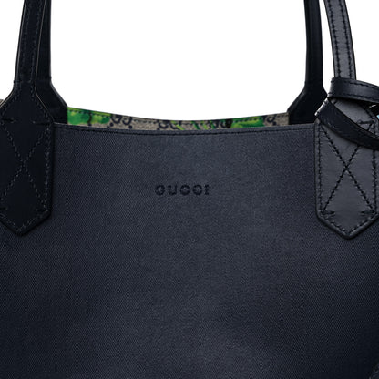 Gucci GG Supreme Monogram Blooms Medium Reversible Tote Beige Blue Navy 9 of 13