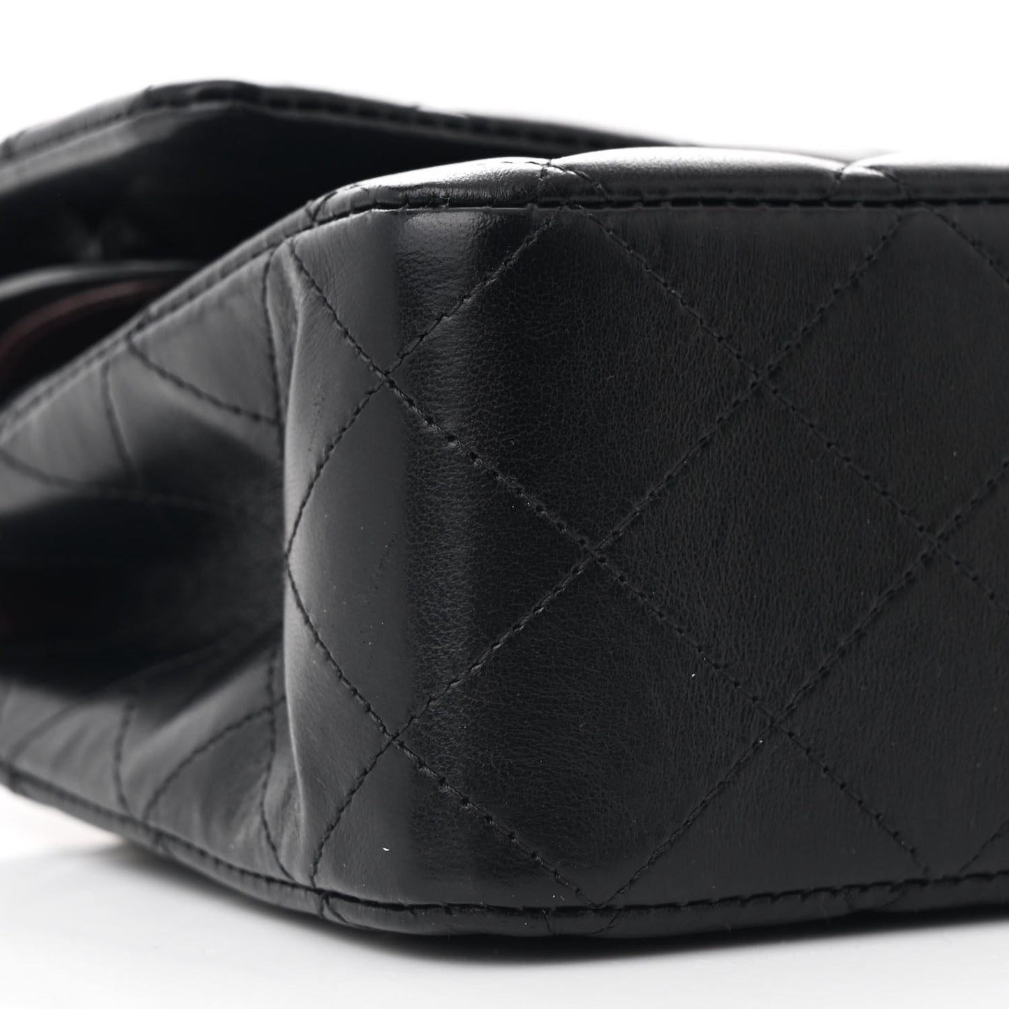 Lambskin Quilted Medium Double Flap Black