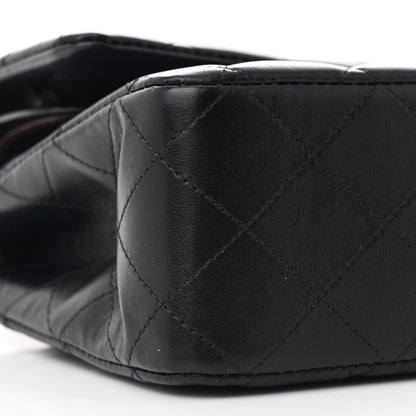 Chanel Lambskin Quilted Medium Double Flap Black 9 of 10