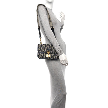 Christian Dior Oblique Small DiorAddict Flap Bag Navy Blue 2 of 9