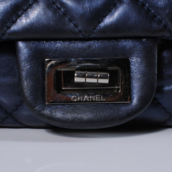 Calfskin 2.55 Reissue 227 Flap Metallic Blue