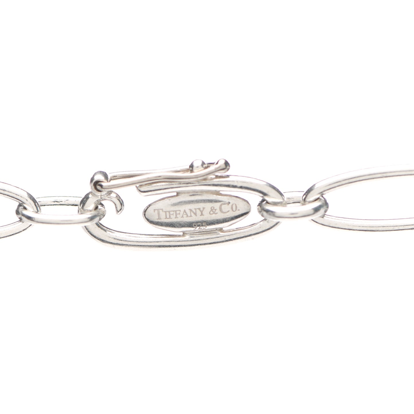 Sterling Silver 35mm Elsa Peretti Open Heart Link Pendant Necklace