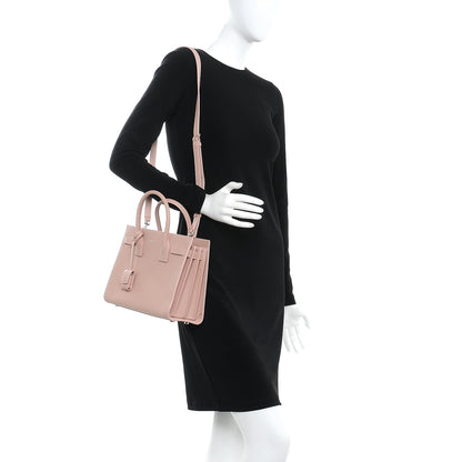 Saint Laurent Grained Calfskin Topstich Baby Sac De Jour Antique Rose 2 of 8