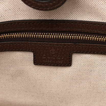 Gucci Monogram Jumbo GG Textured Dollar Calfskin Web Medium Ophidia Shopping Tote Camel Ebony 6 of 10