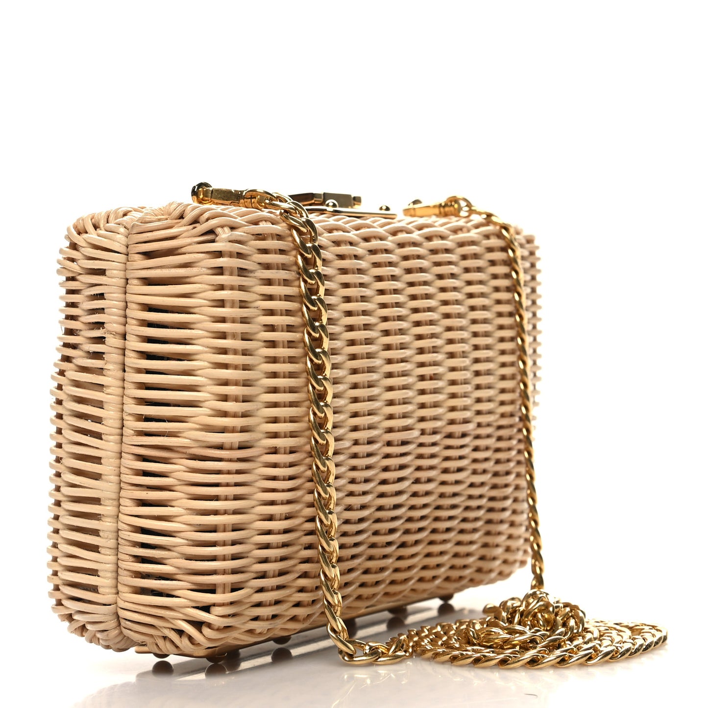 Wicker Triangle Crossbody Clutch Naturale Black