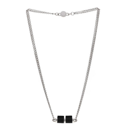 Hermes Swift Palladium Charniere Pendant Necklace Black 2 of 4