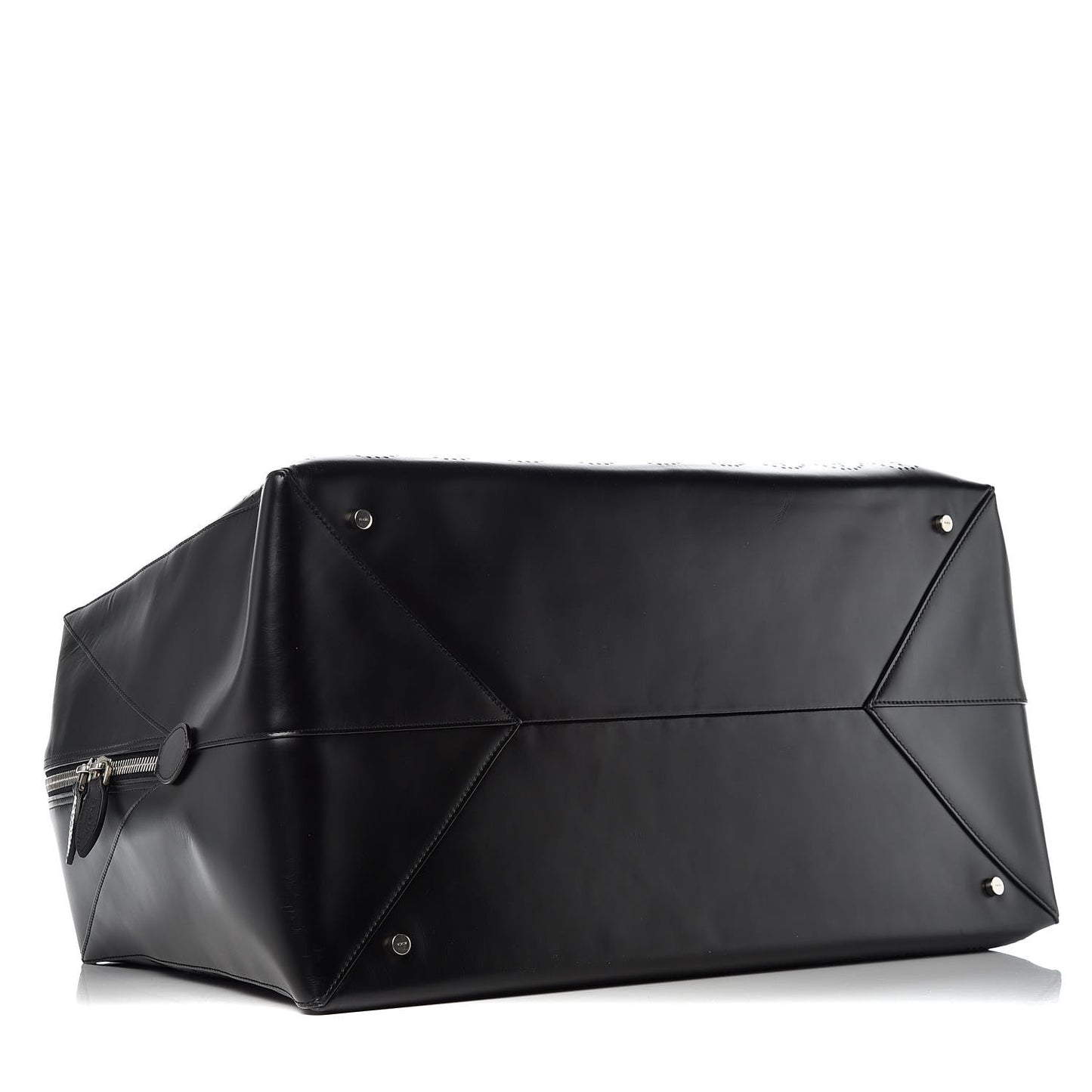 Calfskin Lux Laser Cut Weekender Black